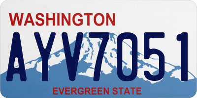 WA license plate AYV7051