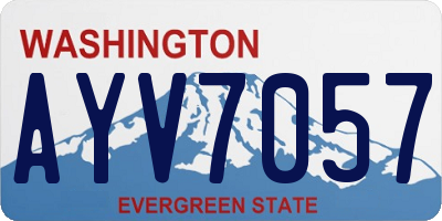 WA license plate AYV7057