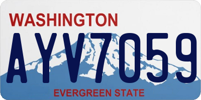 WA license plate AYV7059