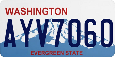 WA license plate AYV7060