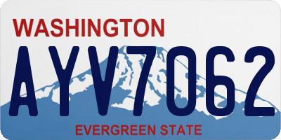 WA license plate AYV7062