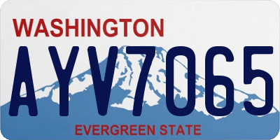 WA license plate AYV7065