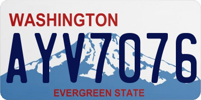 WA license plate AYV7076