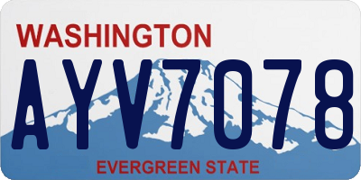 WA license plate AYV7078