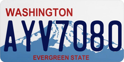 WA license plate AYV7080