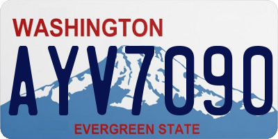 WA license plate AYV7090