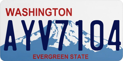 WA license plate AYV7104