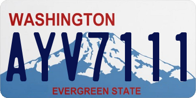 WA license plate AYV7111