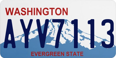 WA license plate AYV7113