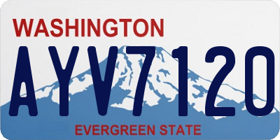 WA license plate AYV7120