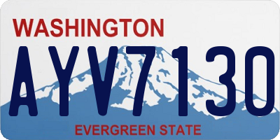 WA license plate AYV7130