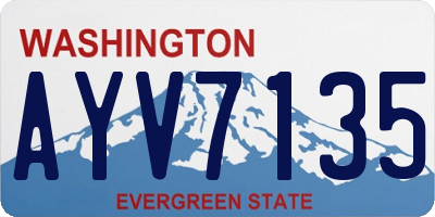 WA license plate AYV7135