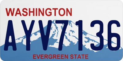 WA license plate AYV7136