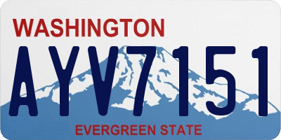 WA license plate AYV7151