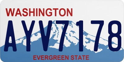 WA license plate AYV7178