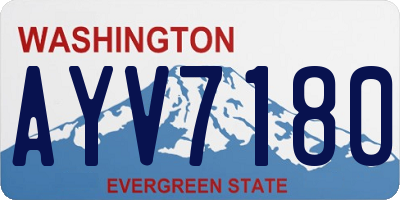 WA license plate AYV7180