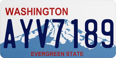 WA license plate AYV7189