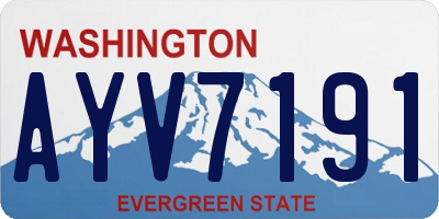 WA license plate AYV7191