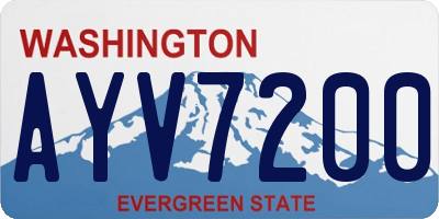WA license plate AYV7200