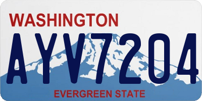 WA license plate AYV7204
