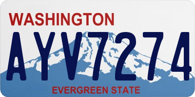 WA license plate AYV7274
