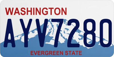 WA license plate AYV7280