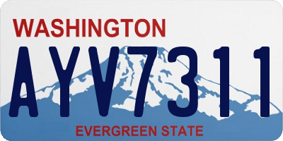 WA license plate AYV7311