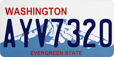 WA license plate AYV7320