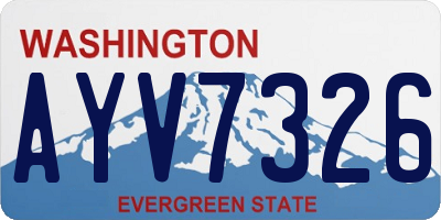 WA license plate AYV7326