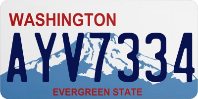 WA license plate AYV7334