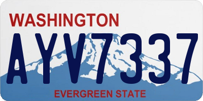 WA license plate AYV7337