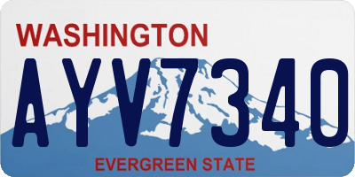 WA license plate AYV7340
