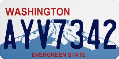 WA license plate AYV7342