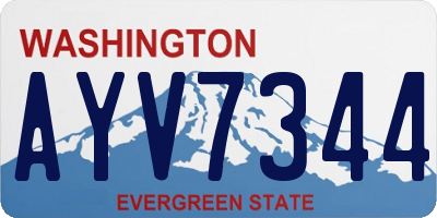 WA license plate AYV7344