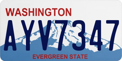 WA license plate AYV7347