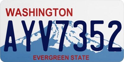 WA license plate AYV7352