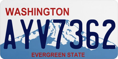 WA license plate AYV7362