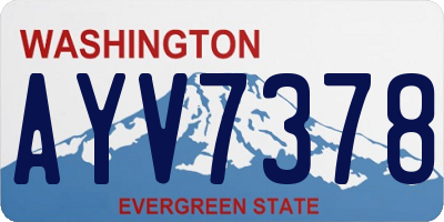 WA license plate AYV7378