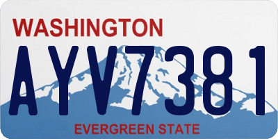 WA license plate AYV7381