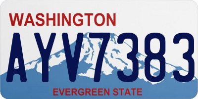 WA license plate AYV7383