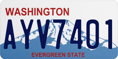 WA license plate AYV7401