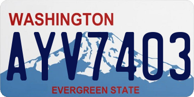 WA license plate AYV7403