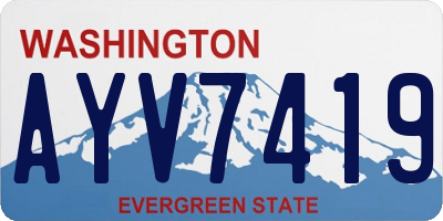 WA license plate AYV7419