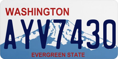 WA license plate AYV7430