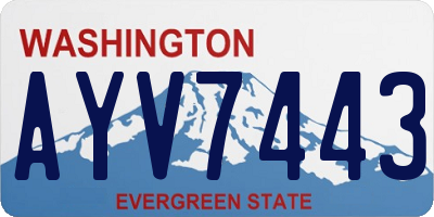 WA license plate AYV7443