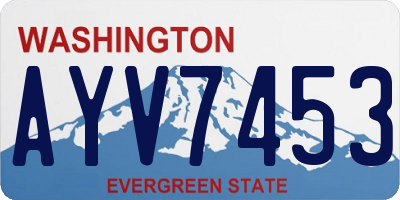WA license plate AYV7453