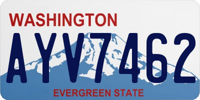 WA license plate AYV7462