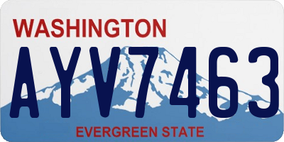 WA license plate AYV7463