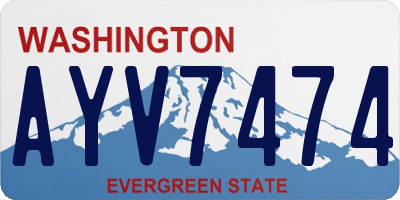 WA license plate AYV7474