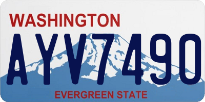 WA license plate AYV7490